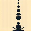 스트레스 지수가 낮아지는 그래프와 편안한 사람